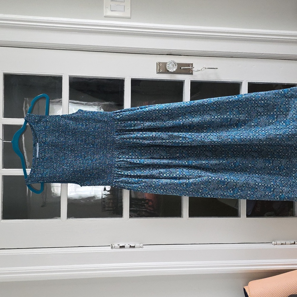 Hill House Blue Maxi Cosima Dress Navy Trellis - Picture 4 of 8